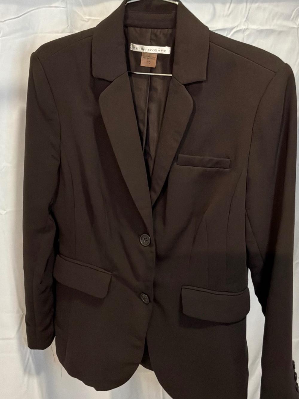 Peter Nygard Chocolate Brown Tailored Blazer Jacket - Size 10